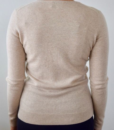 yalda v neck cashmere sweater beige 2