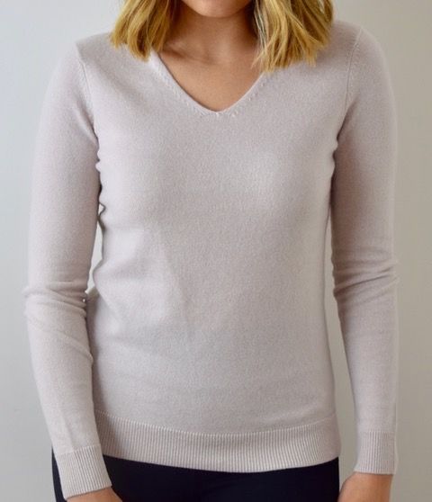 yalda v neck cashmere sweater mocha 1
